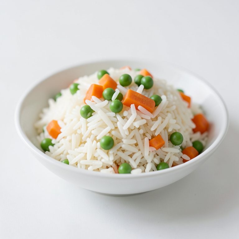 Белый рис с горошком и морковью, без добавления жира