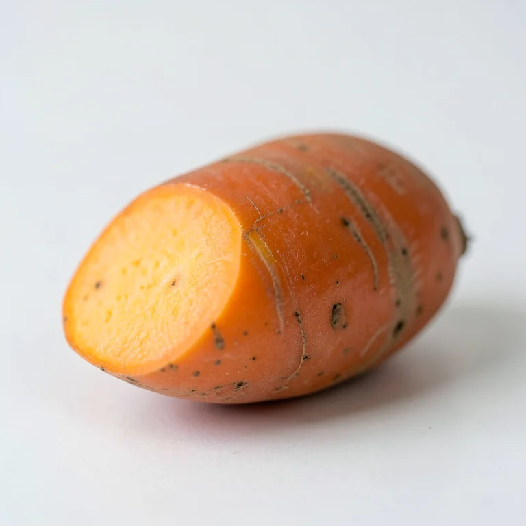 Батат (сладкий картофель), оранжевый, без кожицы, сырой