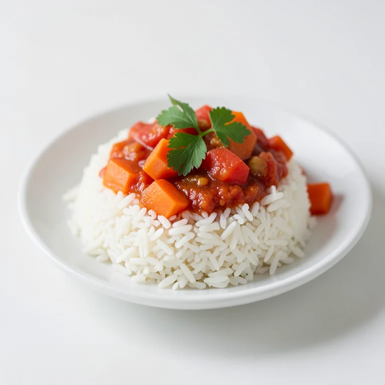Белый рис с овощами и жиром