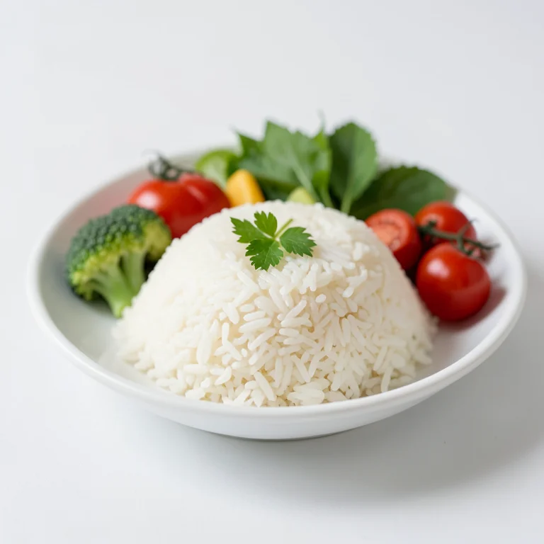 Белый рис с овощами и жиром