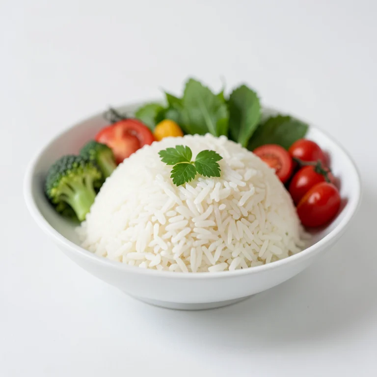 Белый рис с овощами