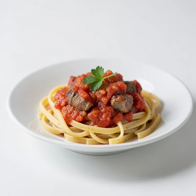Цельнозерновые макароны с томатно-мясным соусом