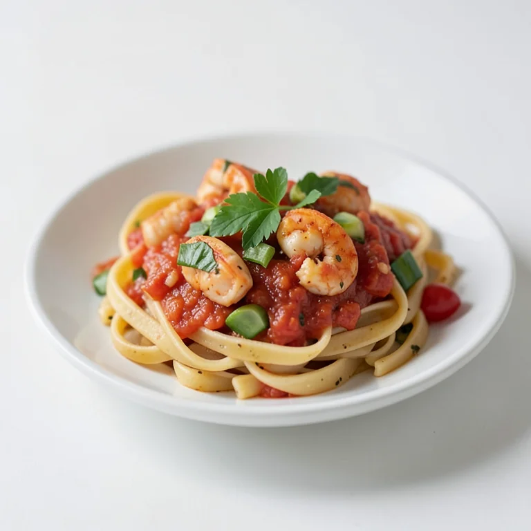 Цельнозерновые макароны с томатным соусом, морепродуктами и овощами (домашний рецепт)