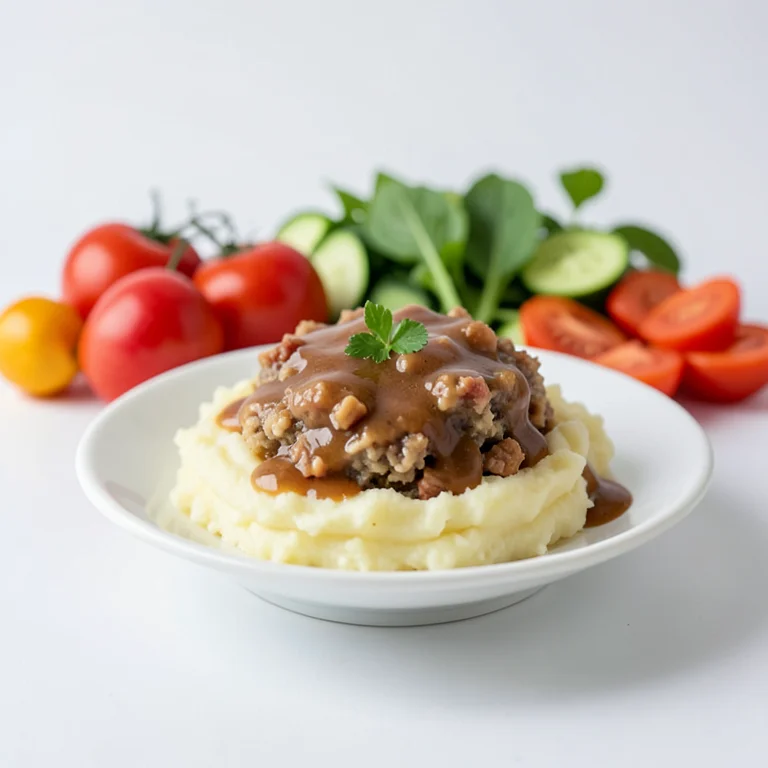 Готовое блюдо из индейки с начинкой, картофельным пюре с подливкой и овощами, замороженное