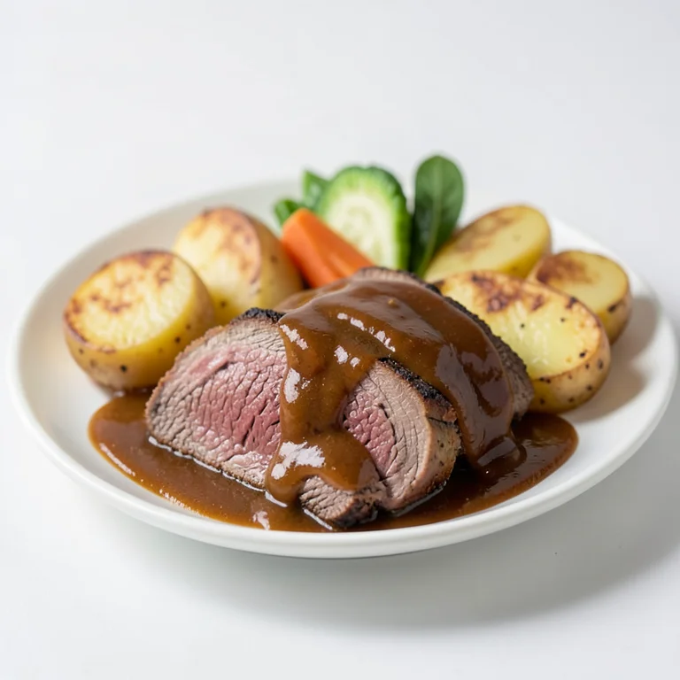 Говядина с картофелем и овощами в соусе, замороженная