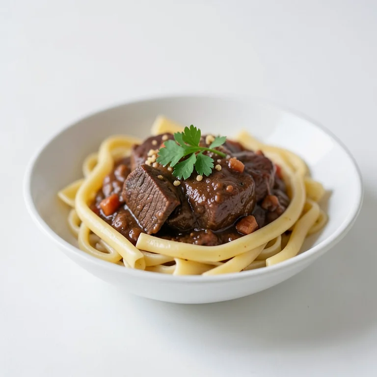 Говяжий гуляш с макаронами