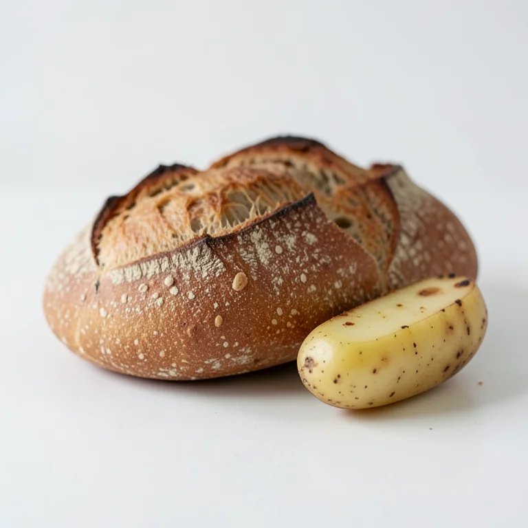 Хлеб и картофель, поджаренные