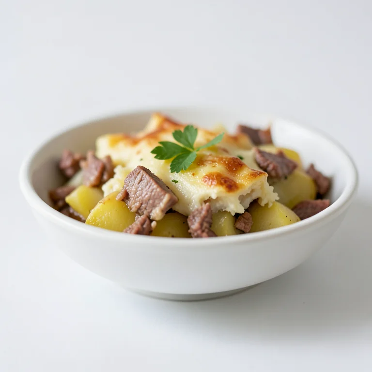 Картофельная запеканка с мясом или ливером