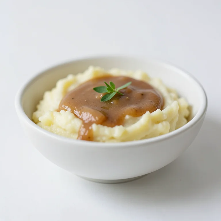 Картофельное пюре с молоком и подливкой