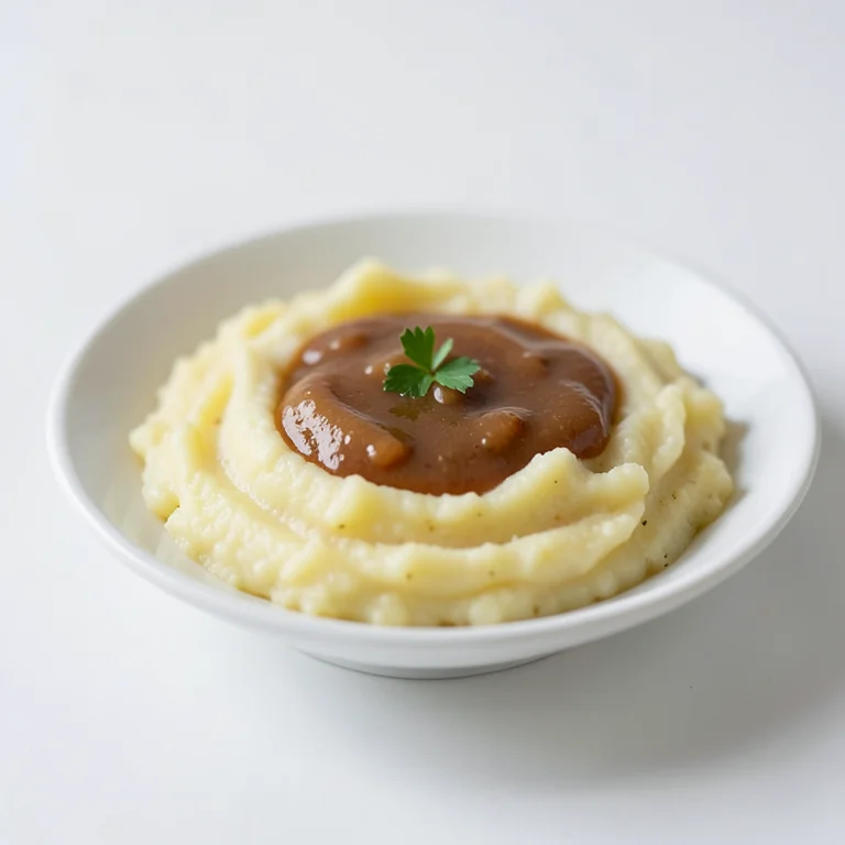 Картофельное пюре с подливкой из ресторана