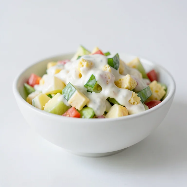 Картофельный салат с яйцом и обезжиренной заправкой