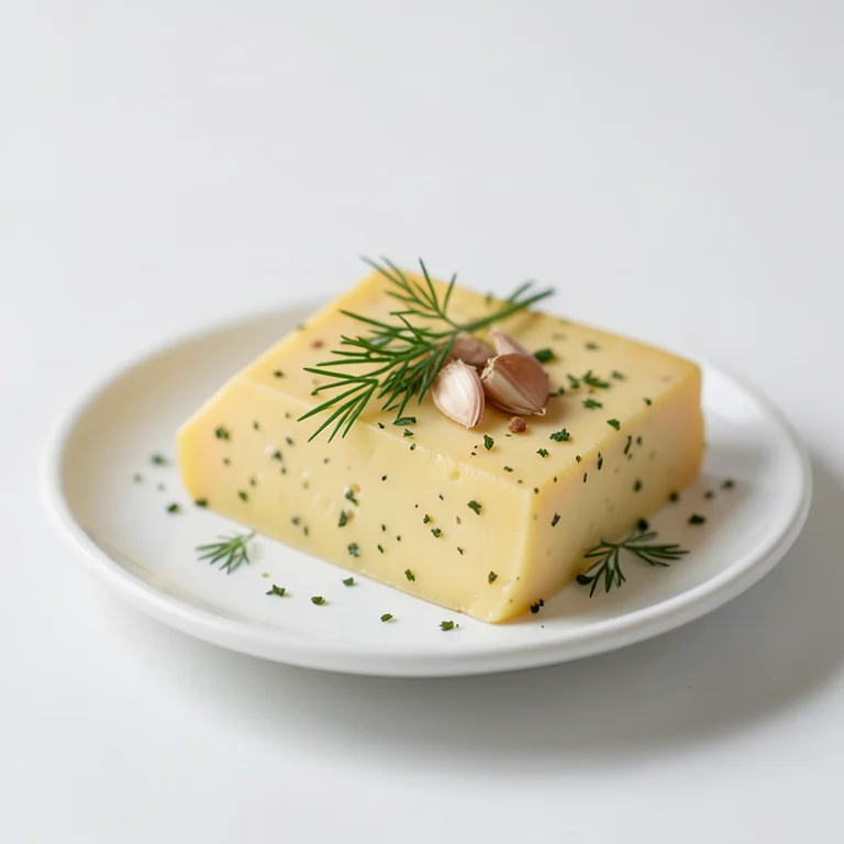 Копчёный сыр с чесноком и укропом