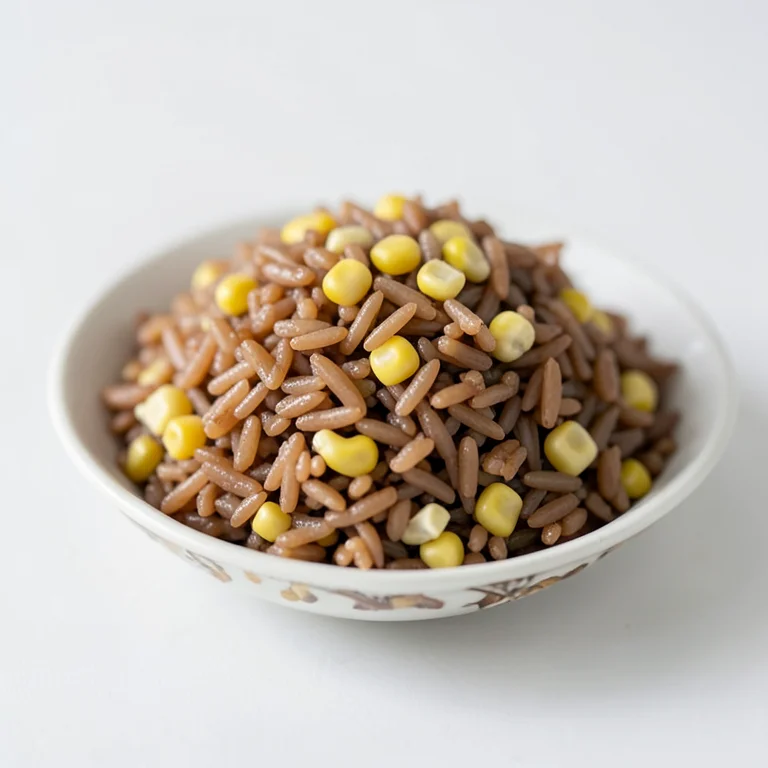 Коричневый рис с кукурузой и добавленным жиром