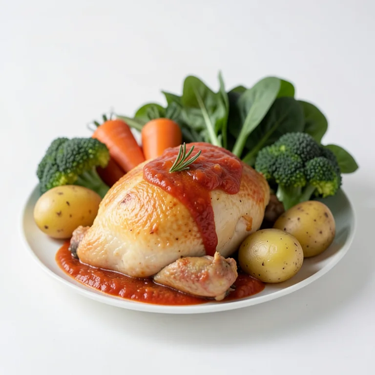 Курица или индейка с овощами и томатным соусом