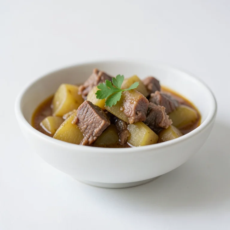 Репа, тушёная с мясным фаршем