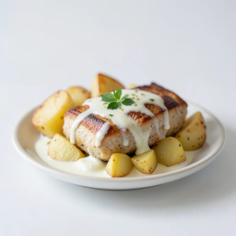 Треска, запечённая с молоком и картофелем